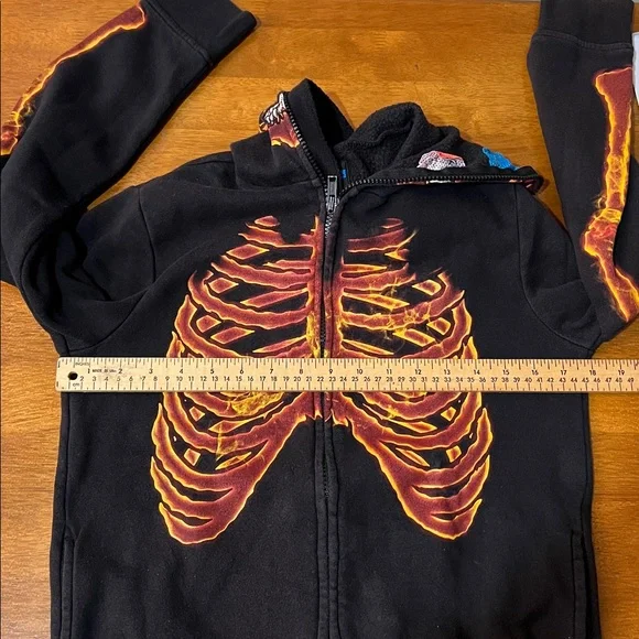 Tony Hawk  Skeleton Hoodie - Black and Orange Size Medium - Picture 9 of 11